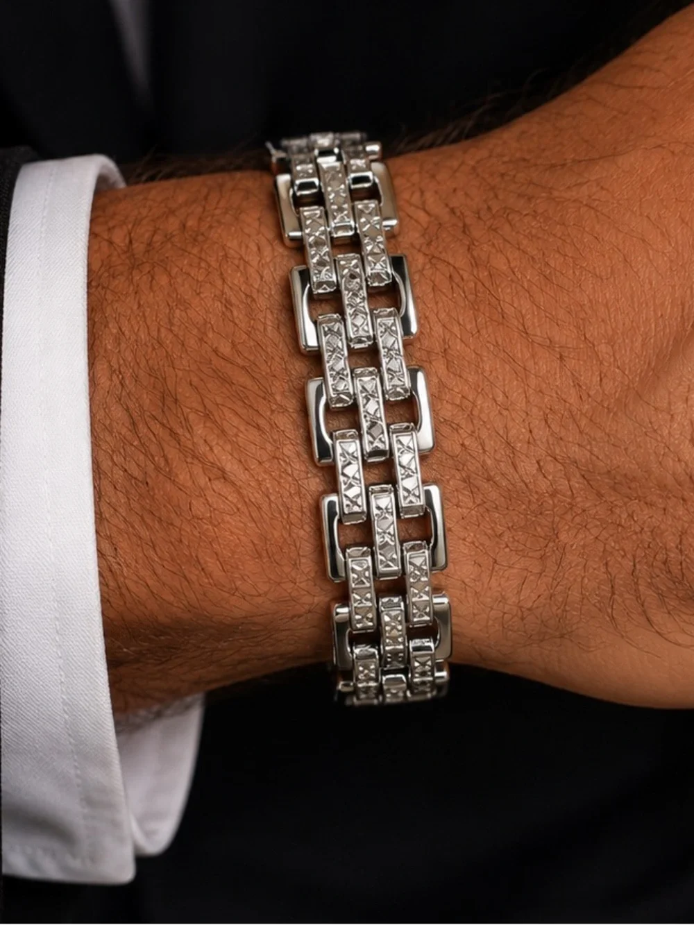 Invicta Black and Silver Men's Link Bracelet - 80957